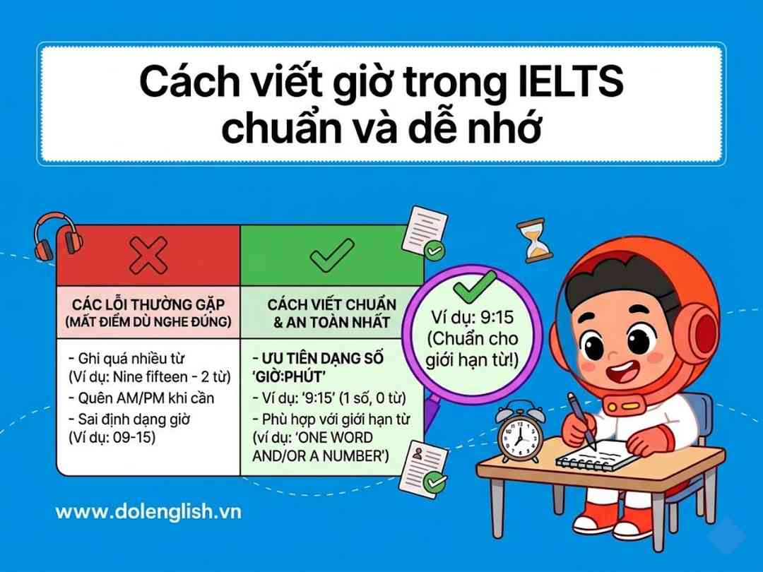 Cách viết thời gian trong IELTS