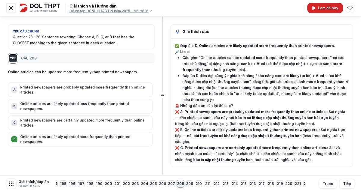 Online articles can be updated more frequently than printed newspapers.