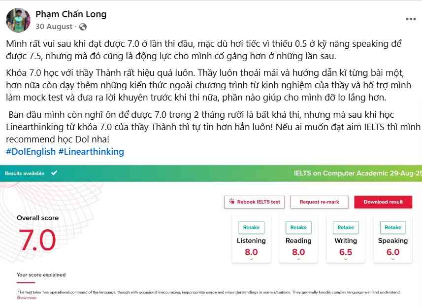 Đạt 7.0 IELTS chỉ sau 2.5 tháng: Chuyện không tưởng của Chấn Long