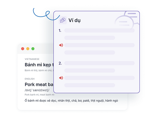 Ví dụ cụ thể được DOL tự viết riêng cho từng từ