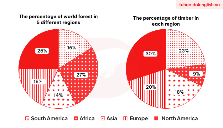 Real IELTS Writing Task 1 - Pie Chart - Topic World’s forests & sample band 8.5+