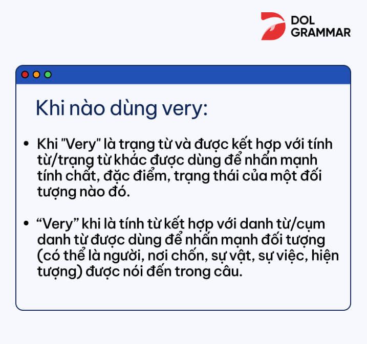 khi nào dùng very